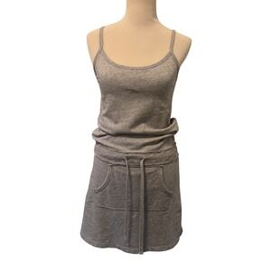 The Gap Grey Jersey Tank Dress with Drawstring Waist Pockets Size XS